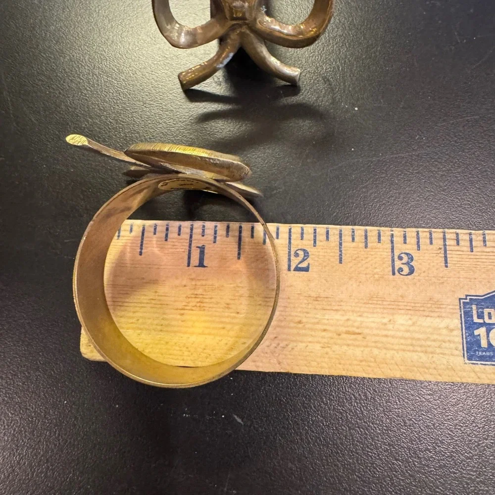 Liards Ltd Napkin Rings Set of 2 Gold Brass Bow Vintage India Home Decor
